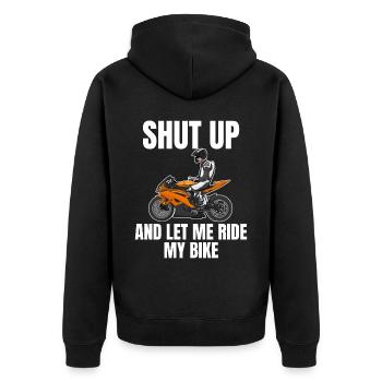 Motorcycle Lifestyle / Motorrad / Motorräder biker - Unisex Premium Bio Zip Hoodie - Schwarz - Hinten - Nico (187cm)