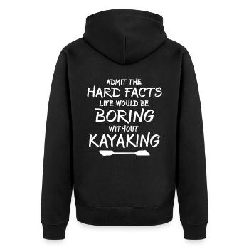 Kayaker Kayaking - Unisex Premium Bio Zip Hoodie - Schwarz - Hinten - Nico (187cm)