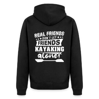 Kayaker Kayaking - Unisex Premium Bio Zip Hoodie - Schwarz - Hinten - Nico (187cm)
