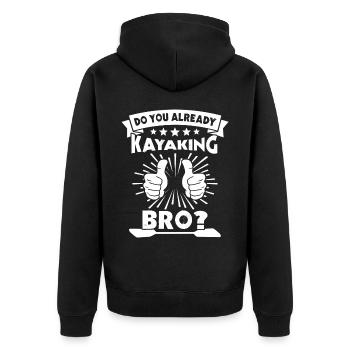 Kayaker Kayaking - Unisex Premium Bio Zip Hoodie - Schwarz - Hinten - Nico (187cm)