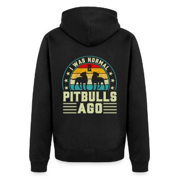 J’étais normal il y a 2 pitbulls - Veste à capuche bio Premium Unisexe - noir - Dos - Nico (187cm)