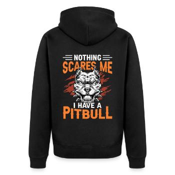 Rien ne me fait peur j’ai un Pitbull - Veste à capuche bio Premium Unisexe - noir - Dos - Nico (187cm)