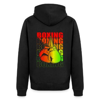 Boxen Martial Arts Boxing Box Club Boxer - Unisex Premium Bio Zip Hoodie - Schwarz - Hinten - Nico (187cm)