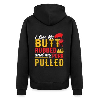 I like my Pork pulled grillmeister bbq - Unisex Premium Organic Zip Hoodie - black - Back - Nico (187cm)