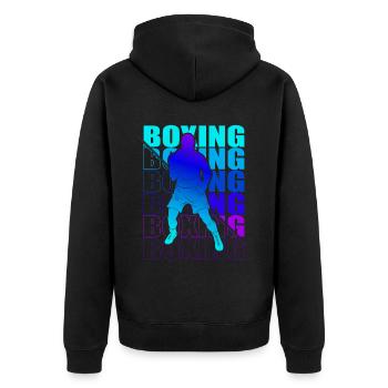 Boxen Martial Arts Boxing Box Club Boxer - Unisex Premium Bio Zip Hoodie - Schwarz - Hinten - Nico (187cm)