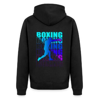 Boxen Arts Martiaux Boxe Box Club Boxeur - Veste à capuche bio Premium Unisexe - noir - Dos - Nico (187cm)