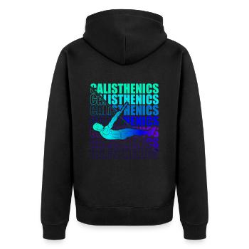 Motocross Enduro Motorcycle Freestyle Extreme Sport - Unisex Premium Organic Zip Hoodie - black - Back - Nico (187cm)