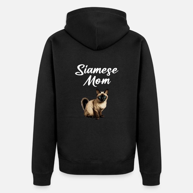 siamese cat - Unisex Premium Bio Zip Hoodie - Schwarz