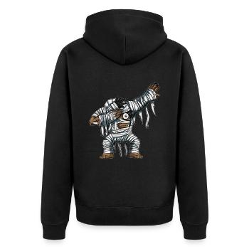 Dabbing Mummy Pumpkin Glowing Skeleton Halloween - Veste à capuche bio Premium Unisexe - noir - Dos - Nico (187cm)
