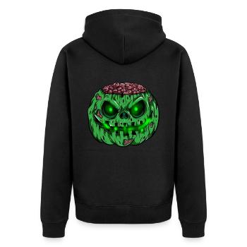 Zombie Pumpkin Glowing Skeleton Halloween Zombie - Unisex Premium Organic Zip Hoodie - black - Back - Nico (187cm)