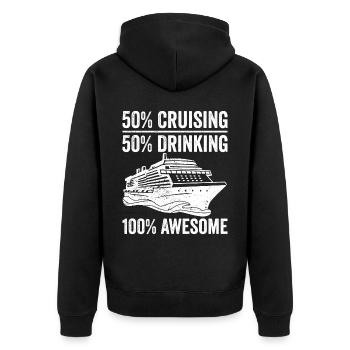 Lustiges Cruising - Unisex Premium Bio Zip Hoodie - Schwarz - Hinten - Nico (187cm)