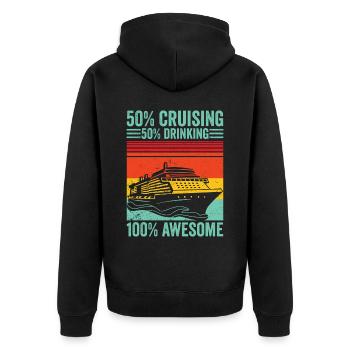 Lustige Kreuzfahrt Retro - Unisex Premium Bio Zip Hoodie - Schwarz - Hinten - Nico (187cm)