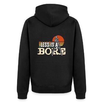 Architecture Less Is A Bore Retro Architectural - Unisex Premium Organic Zip Hoodie - black - Back - Nico (187cm)