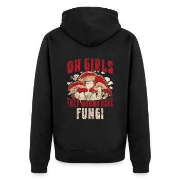 Oh les filles, ils veulent avoir des champignons butineurs de champignons - Veste à capuche bio Premium Unisexe - noir - Dos - Nico (187cm)