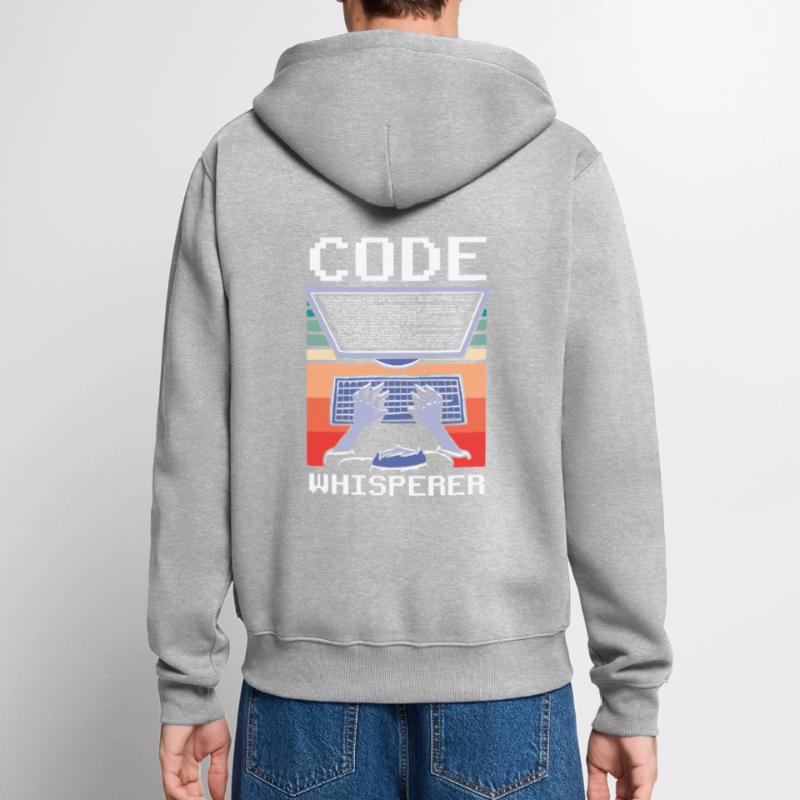 Code Whisperer Programmer Coding Coder Unisex Premium Organic Zip Hoodie