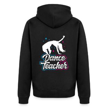 Tanzlehrerin Tanzkurs Tanzschule Tanzlehrer - Unisex Premium Bio Zip Hoodie - Schwarz - Hinten - Nico (187cm)