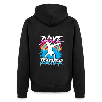 Tanzlehrer Tanzlehrerin Tanzschule Tanzkurs - Unisex Premium Bio Zip Hoodie - Schwarz - Hinten - Nico (187cm)