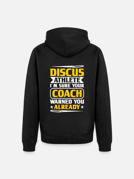 Diskuswurf Diskuswerfer Leichtathletik Diskus - Unisex Premium Bio Zip Hoodie - Schwarz