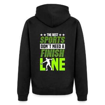 Discus Throw Discus Thrower Athletics Discus - Unisex Premium Organic Zip Hoodie - black - Back - Nico (187cm)