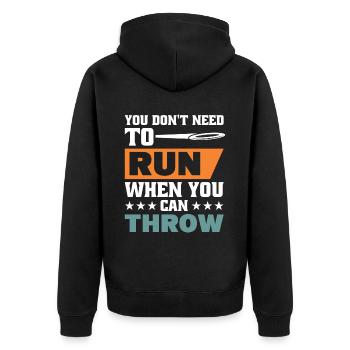 Discus Throw Discus Thrower Athletics Discus - Unisex Premium Organic Zip Hoodie - black - Back - Nico (187cm)