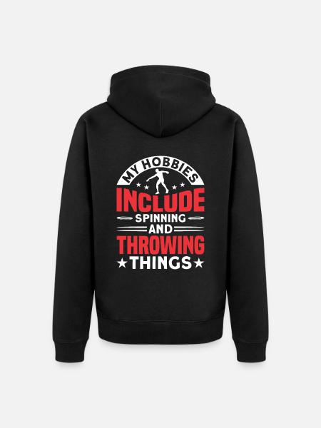 Diskuswurf Diskuswerfer Leichtathletik Diskus - Unisex Premium Bio Zip Hoodie - Schwarz
