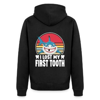 J’ai perdu ma première fée des dents de requin - Veste à capuche bio Premium Unisexe - noir - Dos - Nico (187cm)