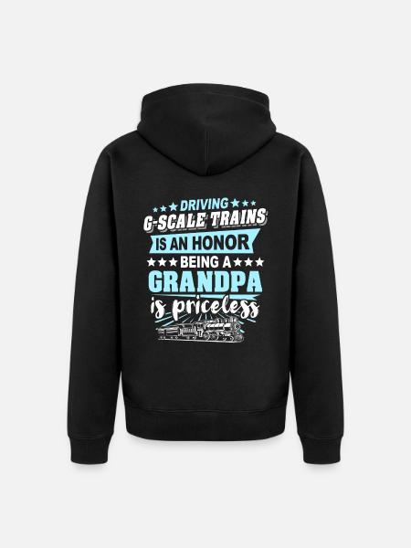 Gartenbahn Spur G Opa - Unisex Premium Bio Zip Hoodie - Schwarz