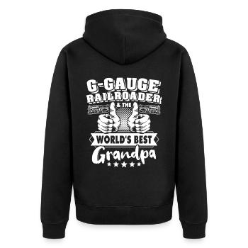 Jardin Chemin de fer Grand-père Gauge G Grand-père - Veste à capuche bio Premium Unisexe - noir - Dos - Nico (187cm)