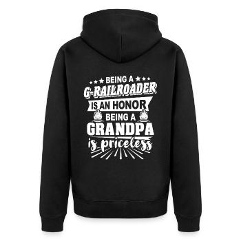 Jardin Chemin de fer Grand-père Gauge G Grand-père - Veste à capuche bio Premium Unisexe - noir - Dos - Nico (187cm)