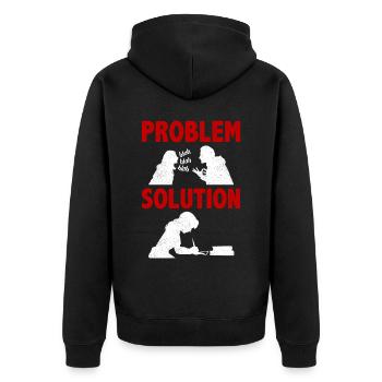 Novel Writing Writter Narrative Problem Solution - Unisex Premium Bio Zip Hoodie - Schwarz - Hinten - Nico (187cm)