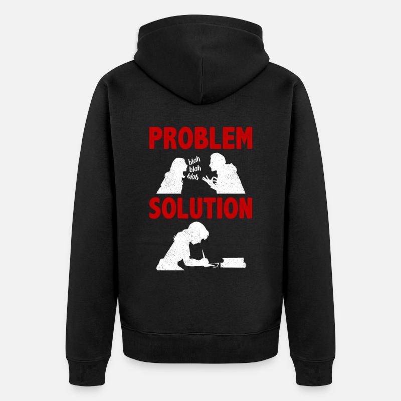 Écriture romanesque Narrative Problème Solution - Veste à capuche bio Premium Unisexe - noir