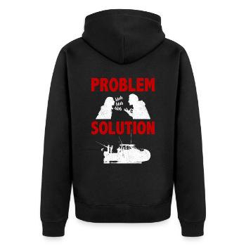 Pêche hauturière Pêcheur Problème Solution Passe-temps - Veste à capuche bio Premium Unisexe - noir - Dos - Nico (187cm)