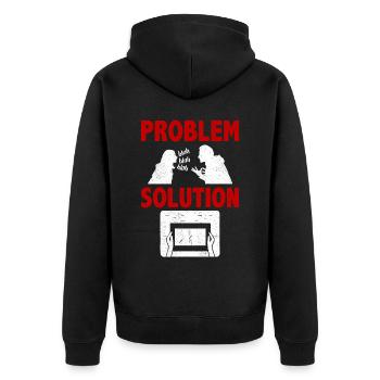 Papermaking Origami Problem Solution Hobby - Unisex Premium Organic Zip Hoodie - black - Back - Nico (187cm)