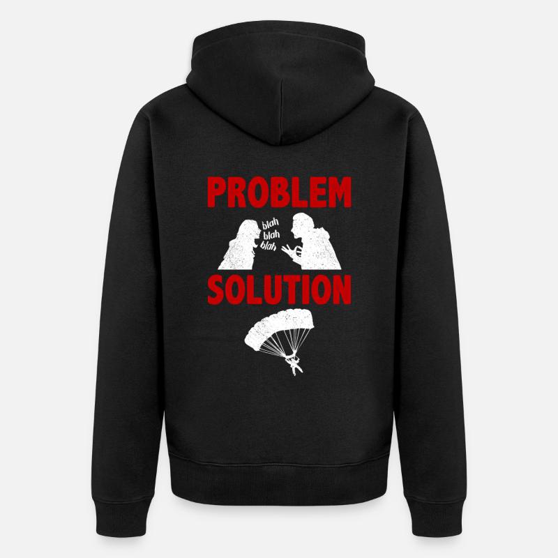 Parachutistes Parachutistes Problème Solution Hobby - Veste à capuche bio Premium Unisexe - noir