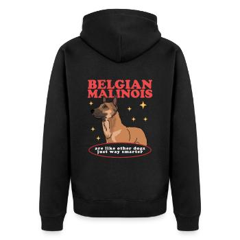 Belgian Shepherd Dog | Malinois Dog Gift - Unisex Premium Organic Zip Hoodie - black - Back - Nico (187cm)
