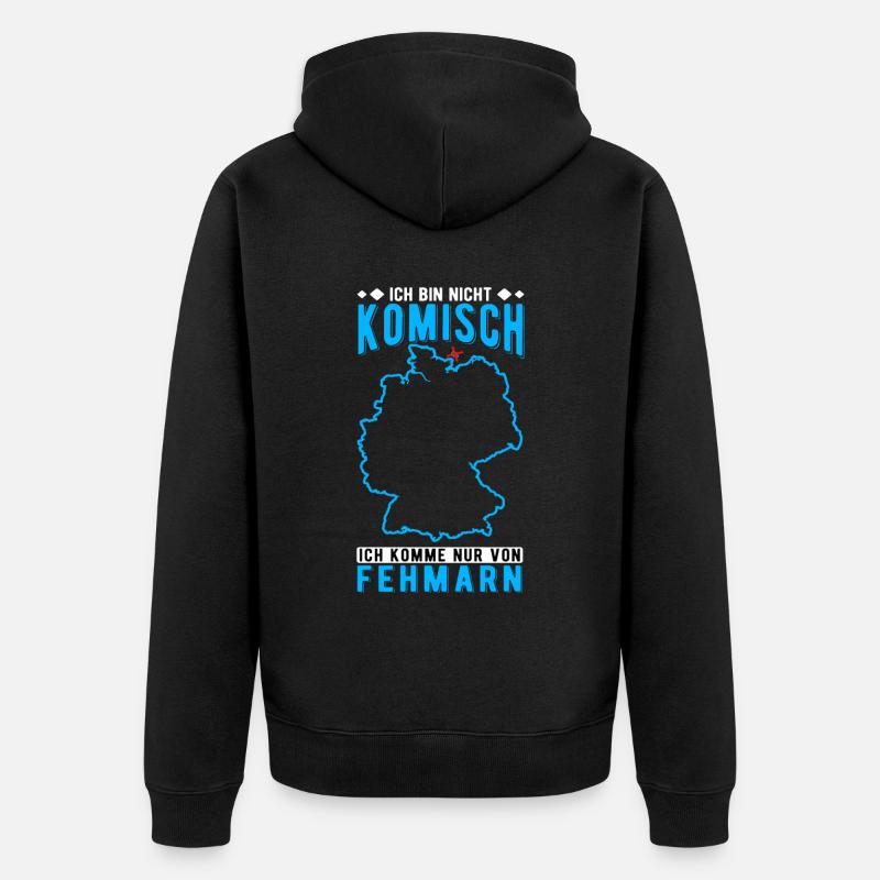 Fehmarn Souvenir - Unisex Premium Bio Zip Hoodie - Schwarz