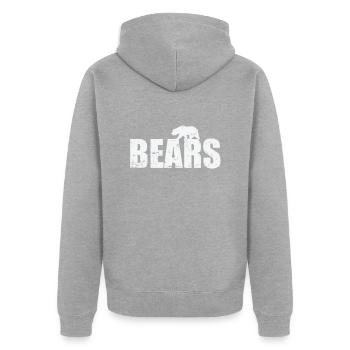 Bears in Wilderness Wald Tier - Unisex Premium Bio Zip Hoodie - Grau meliert - Hinten - Nico (187cm)
