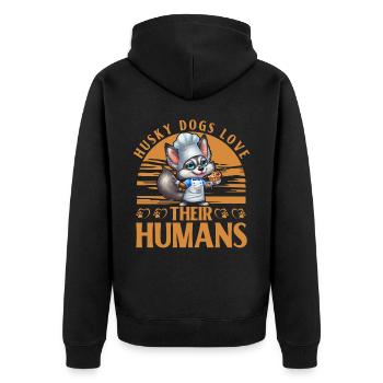 Les chiens Husky aiment leurs humains - Veste à capuche bio Premium Unisexe - noir - Dos - Nico (187cm)