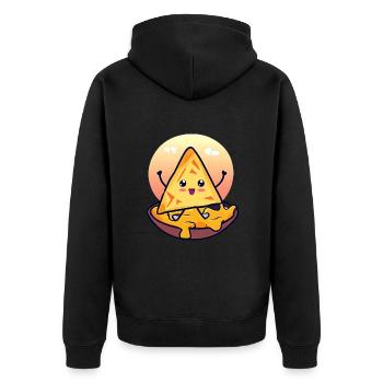Chips de nacho dans un bain de fromage crémeux - Veste à capuche bio Premium Unisexe - noir - Dos - Nico (187cm)