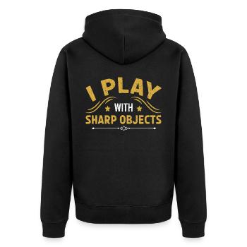 Falconer Falconry Falcon Ornithology Falcon - Unisex Premium Bio Zip Hoodie - Schwarz - Hinten - Nico (187cm)