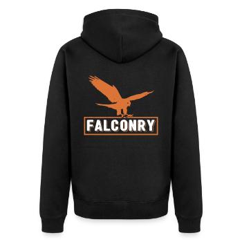 Falconer Falconry Falcon Ornithology Falcon - Unisex Premium Bio Zip Hoodie - Schwarz - Hinten - Nico (187cm)