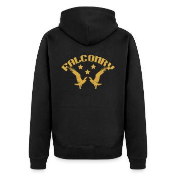 Falconer Falconry Falcon Ornithology Falcon - Unisex Premium Bio Zip Hoodie - Schwarz - Hinten - Nico (187cm)