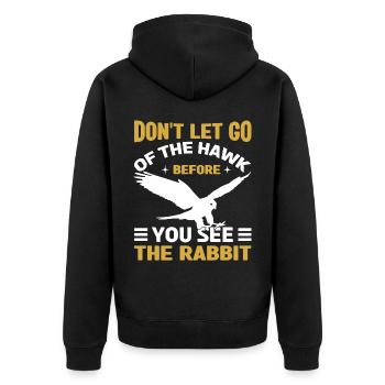 Falconer Falconry Falcon Ornithology Falcon - Unisex Premium Bio Zip Hoodie - Schwarz - Hinten - Nico (187cm)