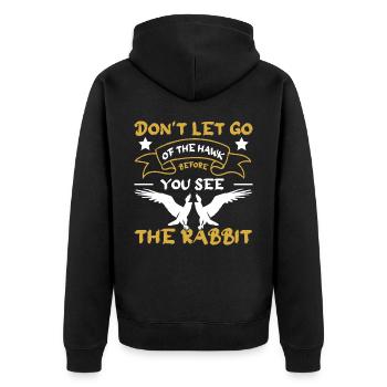 Falconer Falconry Falcon Ornithology Falcon - Unisex Premium Bio Zip Hoodie - Schwarz - Hinten - Nico (187cm)