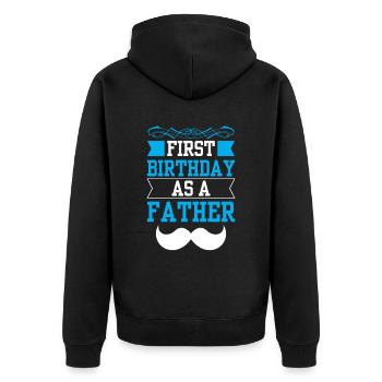 Mon premier anniversaire en tant que père enceinte Dictons - Veste à capuche bio Premium Unisexe - noir - Dos - Nico (187cm)