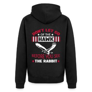 Falconer Falconry Falcon Ornithology Falcon - Unisex Premium Bio Zip Hoodie - Schwarz - Hinten - Nico (187cm)