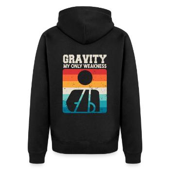 La gravité est ma seule faiblesse - Veste à capuche bio Premium Unisexe - noir - Dos - Nico (187cm)