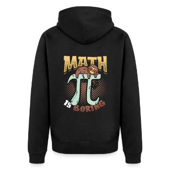 Math is boring, sloth sleeps on pi - Unisex Premium Organic Zip Hoodie - black - Back - Nico (187cm)