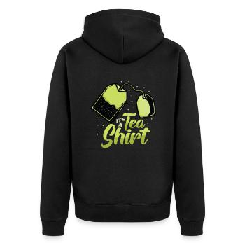 Amateur de thé - c’est une chemise de thé - Veste à capuche bio Premium Unisexe - noir - Dos - Nico (187cm)