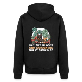 Hobby Gardener Garden Funny Garden Dog - Veste à capuche bio Premium Unisexe - noir - Dos - Nico (187cm)